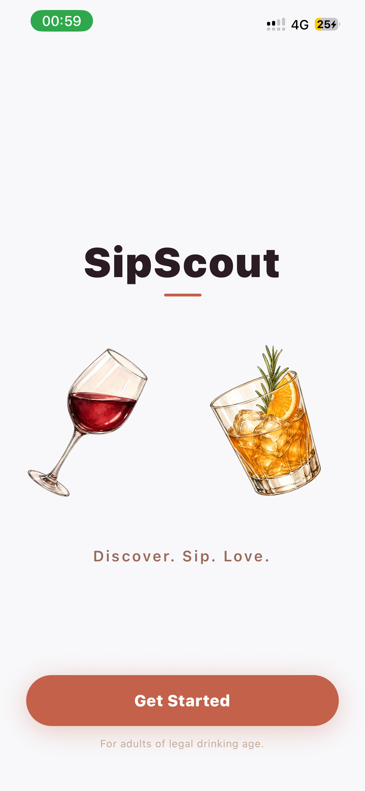 sipswipe Welcome page